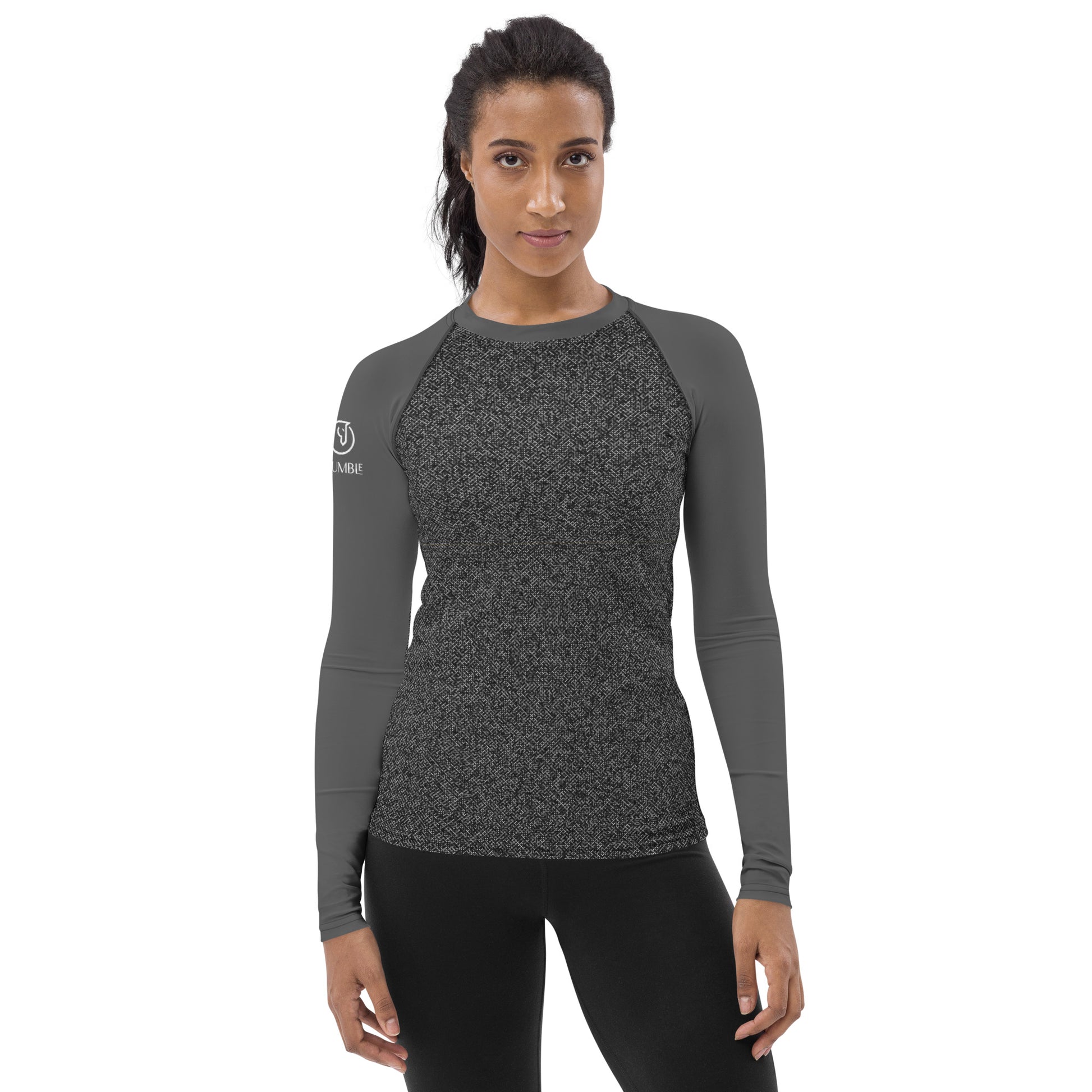 Humble Sportswear women’s long sleeve color match grey compression rash guard