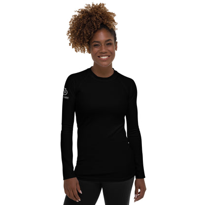 Humble Sportswear women’s long sleeve color match black sports compression rash guard