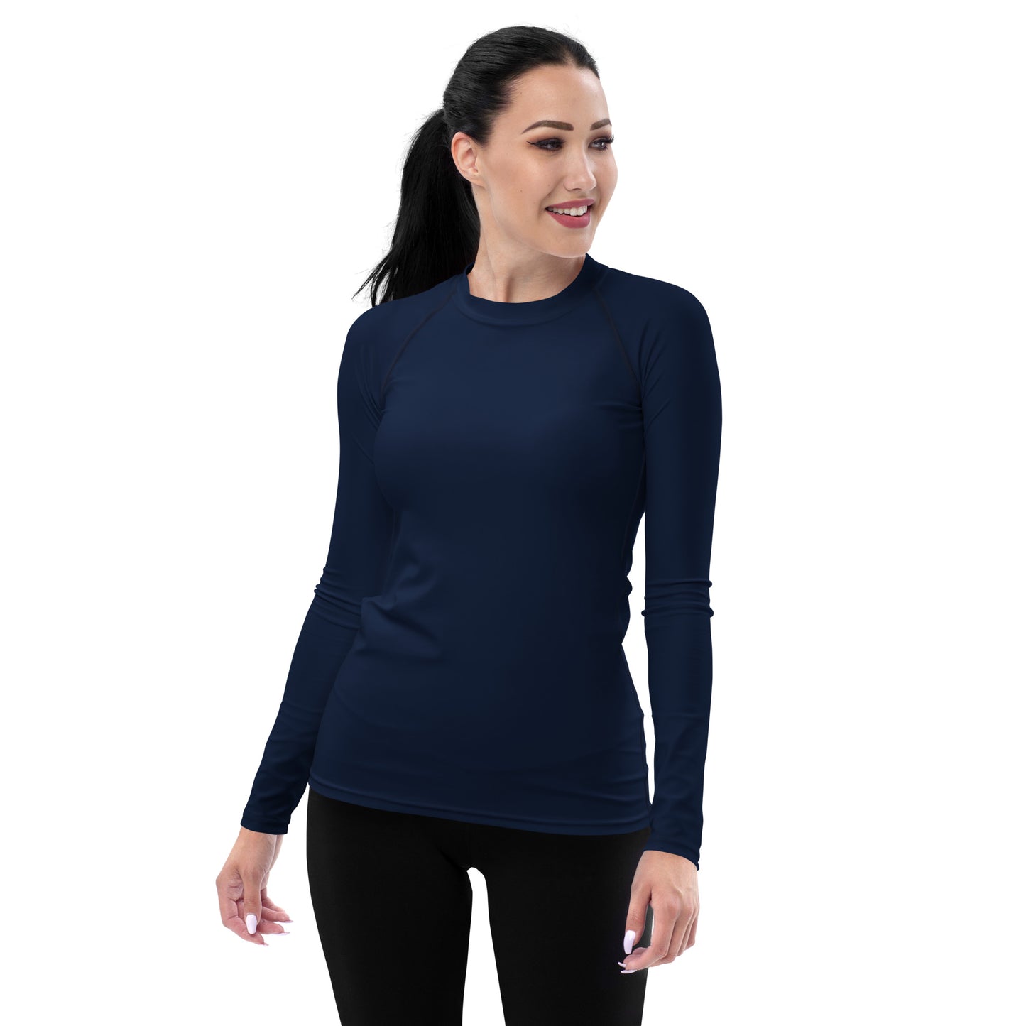 Humble Sportswear women’s color match blue long sleeve navy blue sports compression rash guard