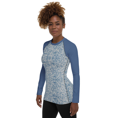 Humble Sportswear women’s blue long sleeve compression rash guard all over print