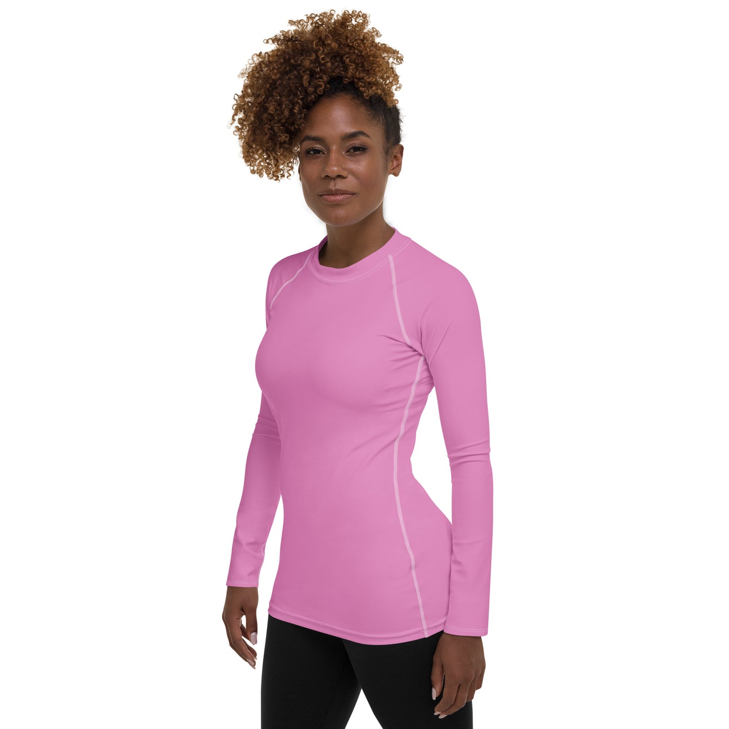 Humble Sportswear women’s long sleeve pink color match compression rash guard