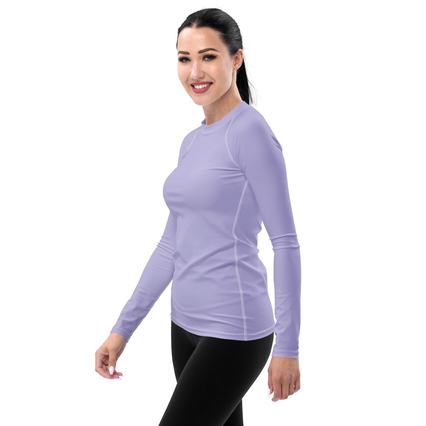 Humble Sportswear women’s long sleeve color match purple compression rash guard