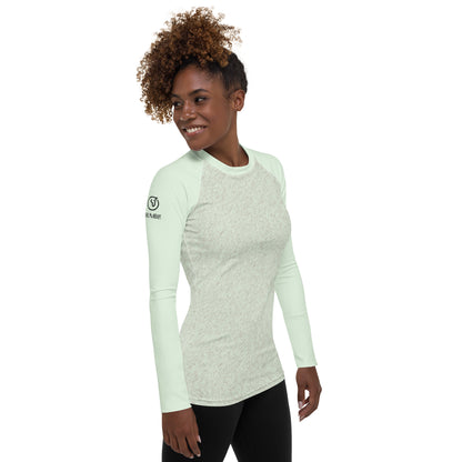 Humble Sportswear women’s long sleeve green all over print rash guard