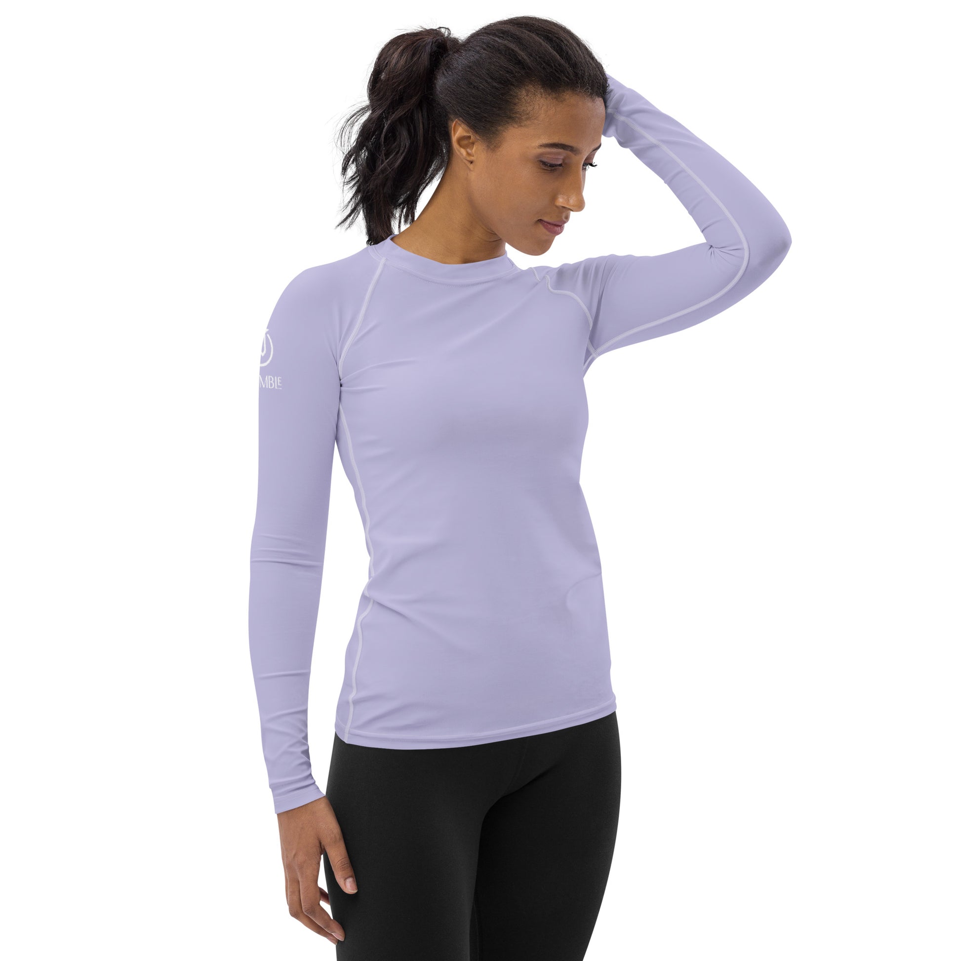 Humble Sportswear women’s long sleeve color match purple compression rash guard