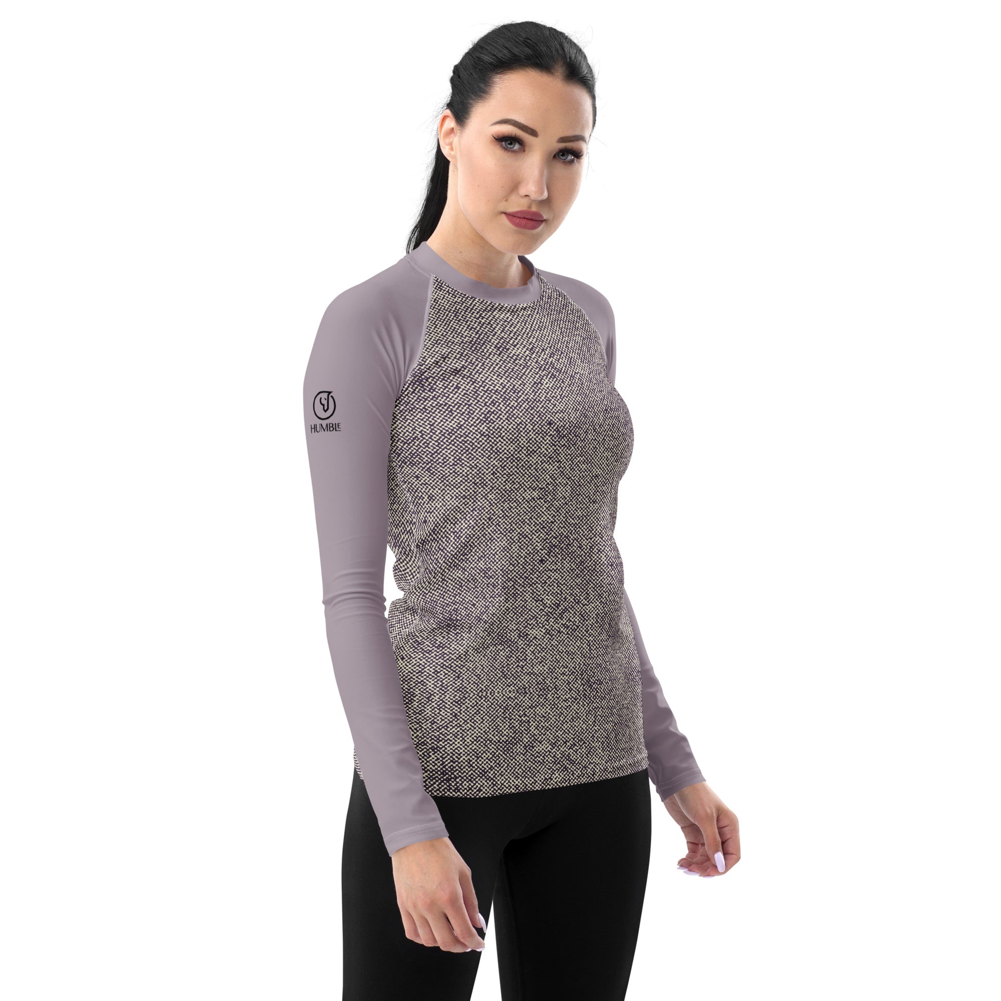 Humble Sportswear women’s long sleeve compression rash guard color match purple