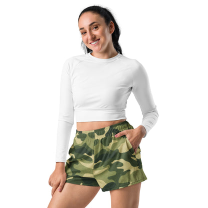 Humble Sportswear™ Women’s Camo Green Athletic Shorts