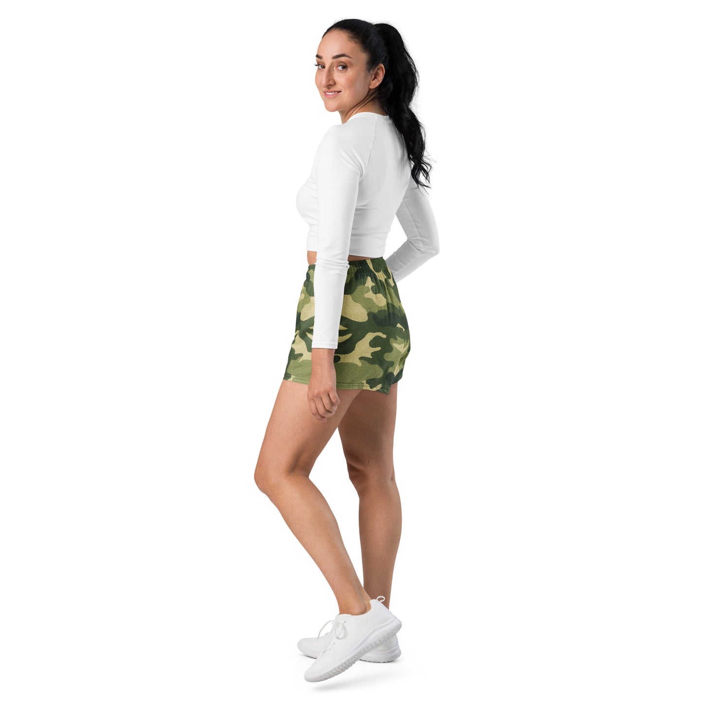 Humble Sportswear™ Women’s Camo Green Athletic Shorts