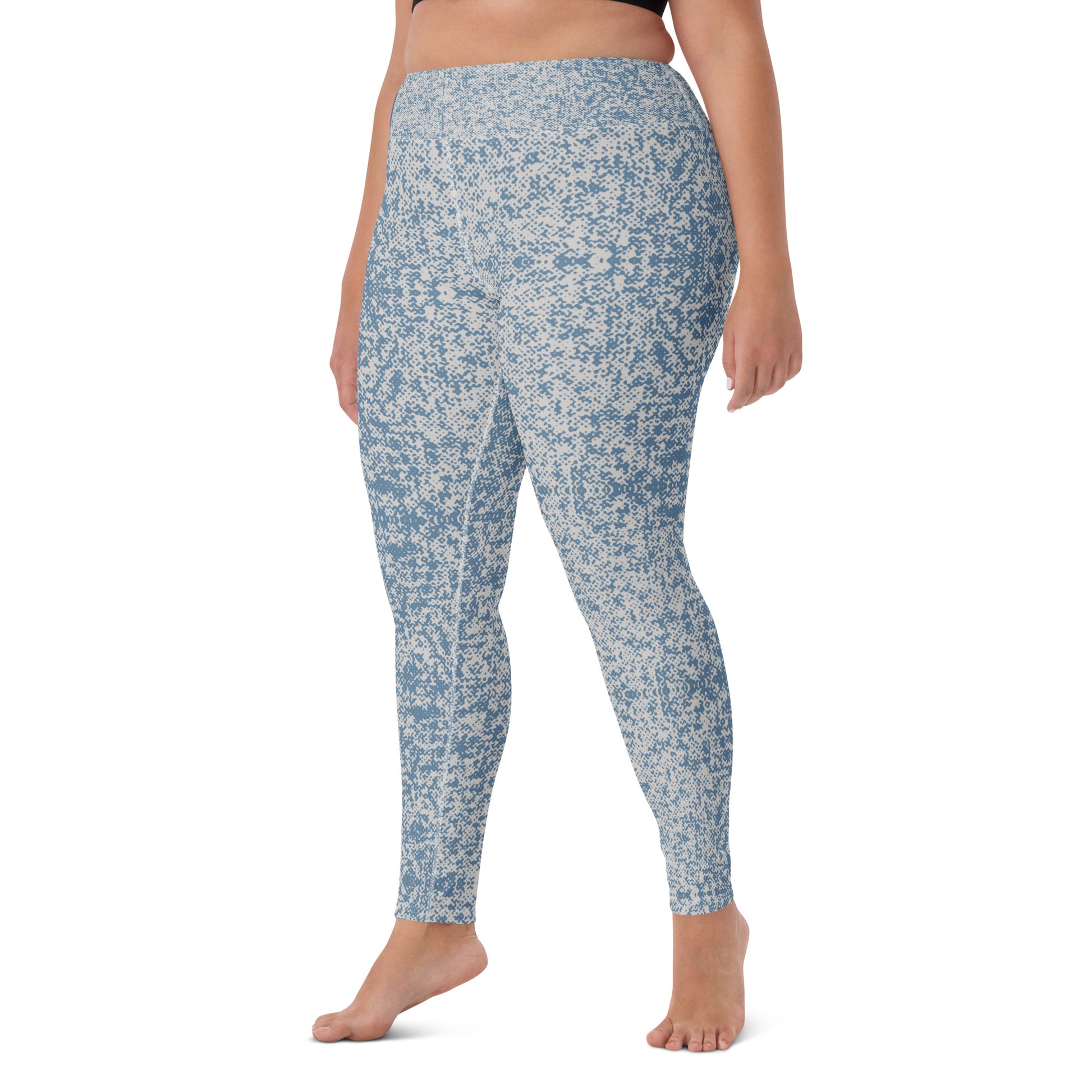 Humble Sportswear women’s high waist all over print long yoga leggings blue