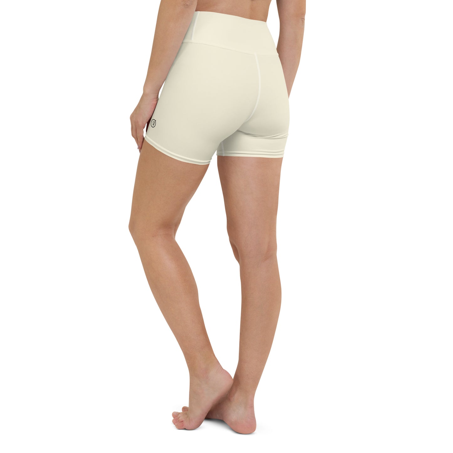 Humble Sportswear women's high waist dri fit ivory shorts for activewear