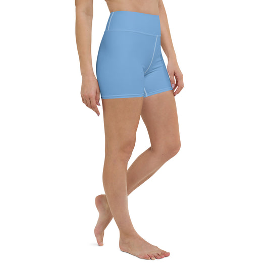 Humble Sportswear women's blue color match spandex activewear shorts with seams