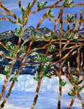 hand-painted 11x14 canvas featuring spring-inspired abstract branches