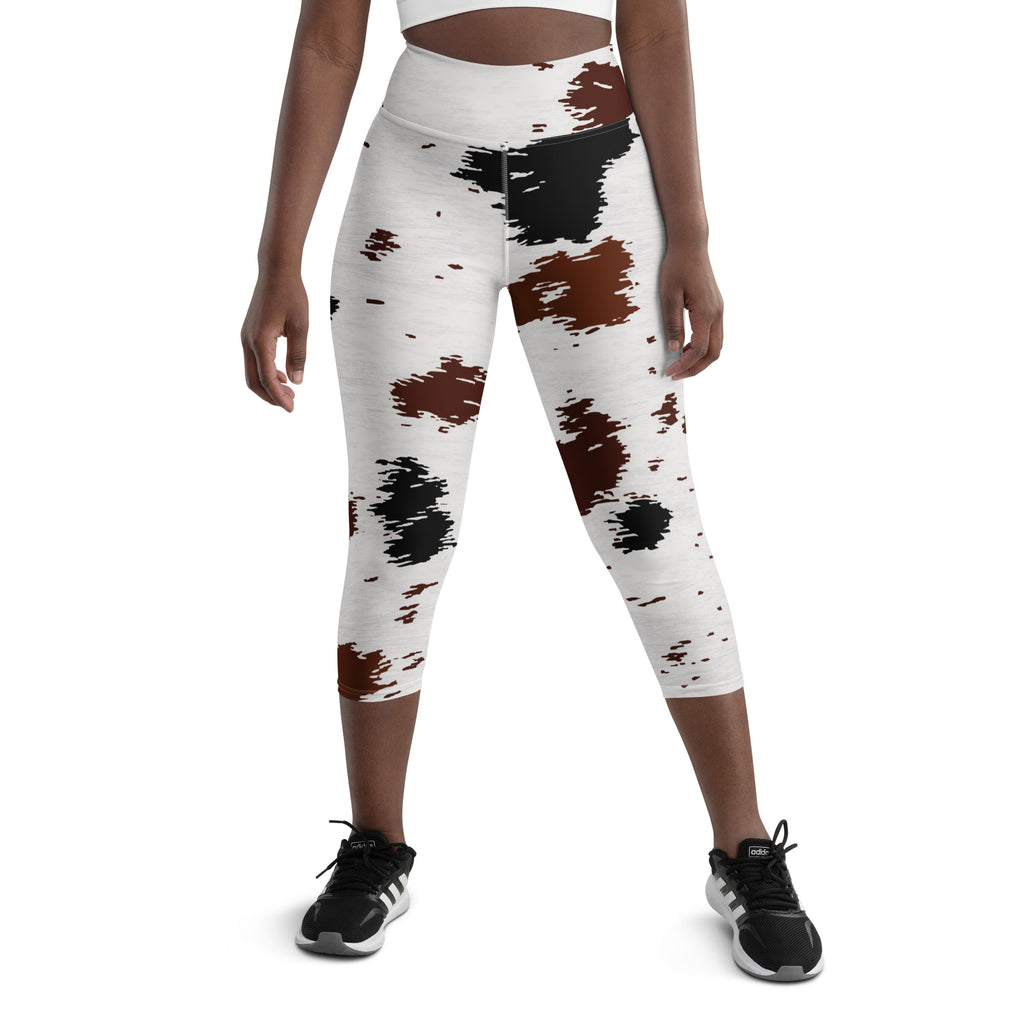 animal print capri leggings front view