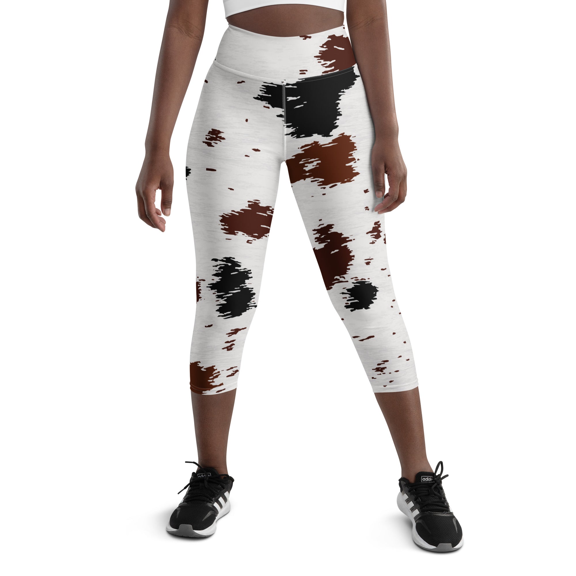 animal print capri leggings front view