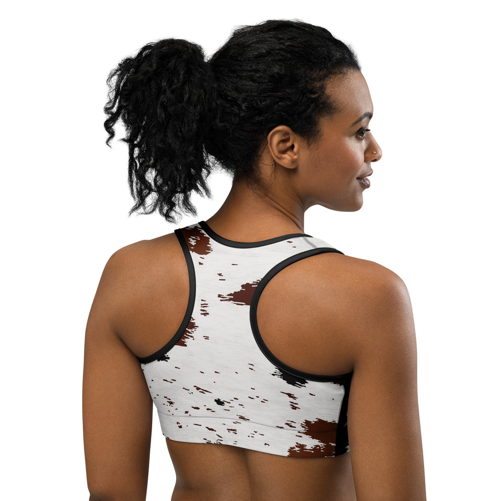stretch performance sports bra animal print 