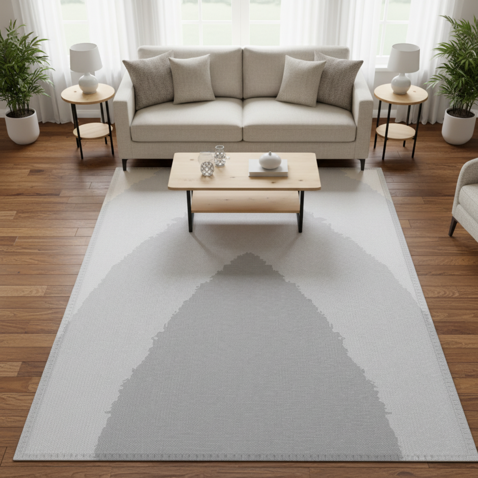 Abstract Silver Area Rug - Mirfia