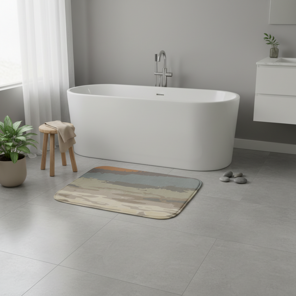 Sunset Abstract Memory Foam Bath Mat - Mirfia