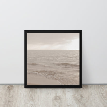 Beach artwork framed canvas print black floater frames