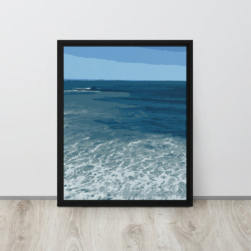 ocean shoreline framed canvas artwork