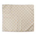 lightweight microfiber duvet in a beige checkerboard pattern