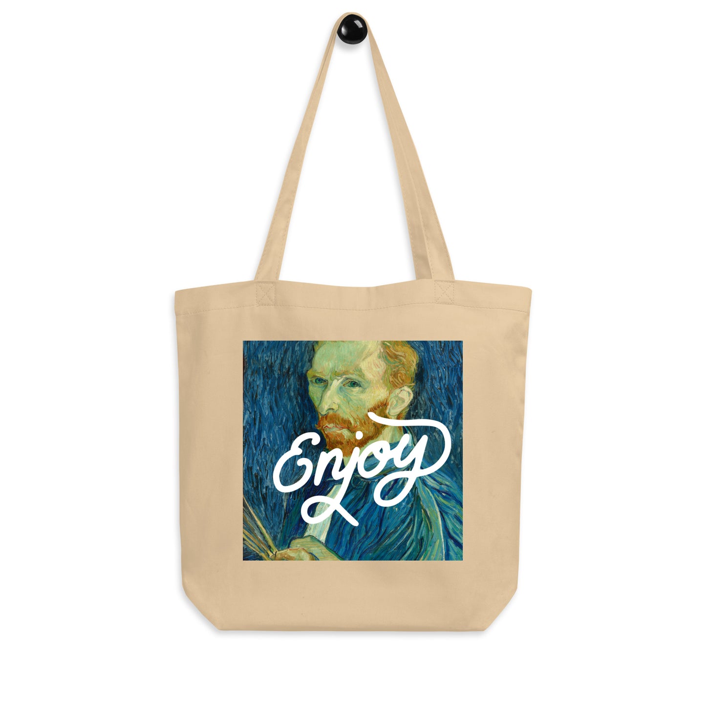 beige canvas tote bag van gogh 