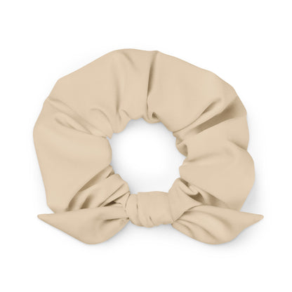 beige recycled hair tie bow scrunchie