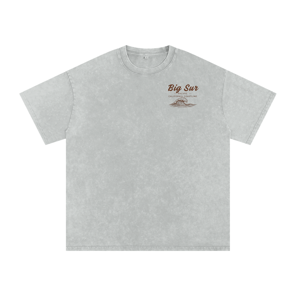 Big Sur California washed oversized graphic t-shirt in grey heavyweight cotton