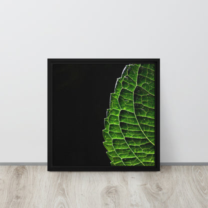 black floater frame leaf canvas print wall art 