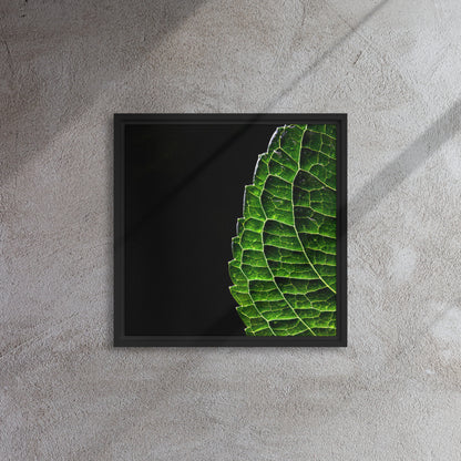 black floater frame leaf canvas print wall art 