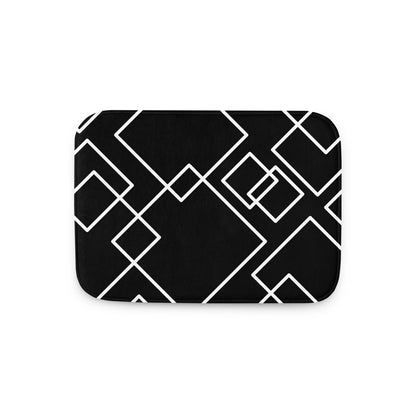 abstract black pattern bath mat 