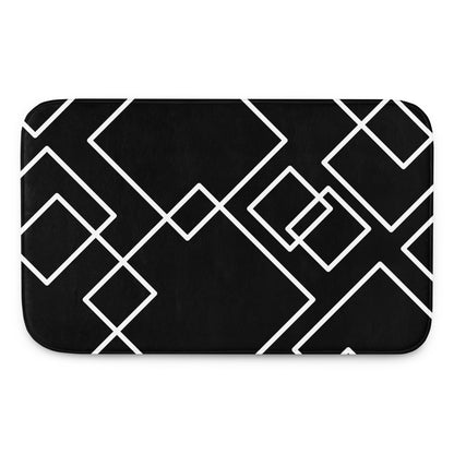 Modern black bathroom rug 