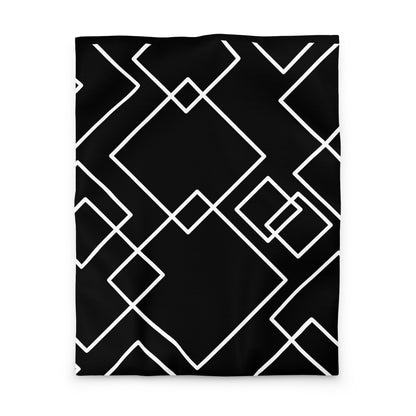 Black Geometric Pattern Duvet Cover - Mirfia