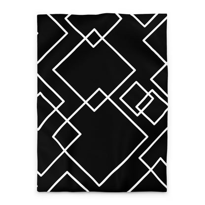 Black Geometric Pattern Duvet Cover - Mirfia