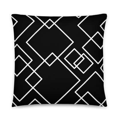 home decor throw pillow black geometric 