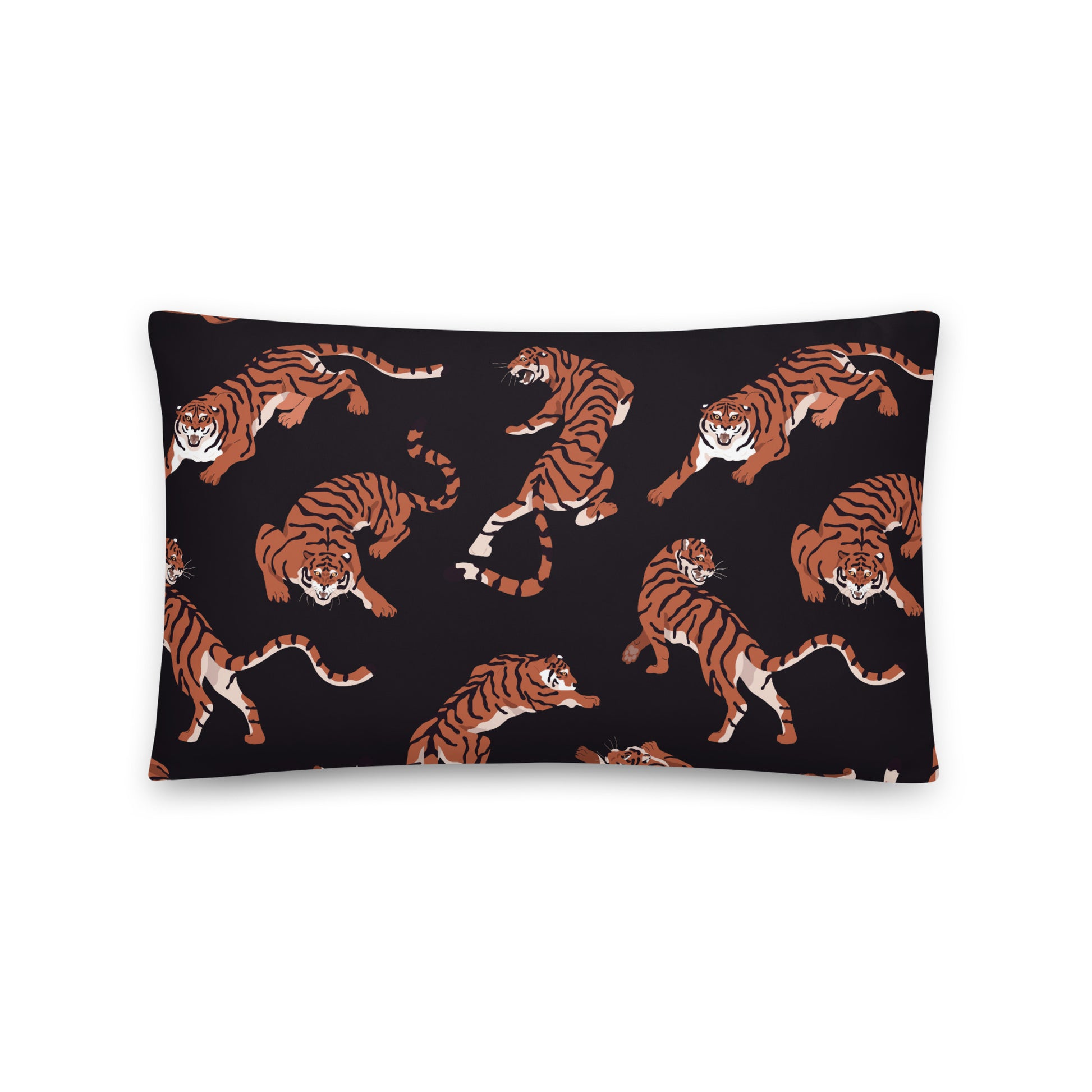 Black Tiger Print Throw Pillow - Mirfia