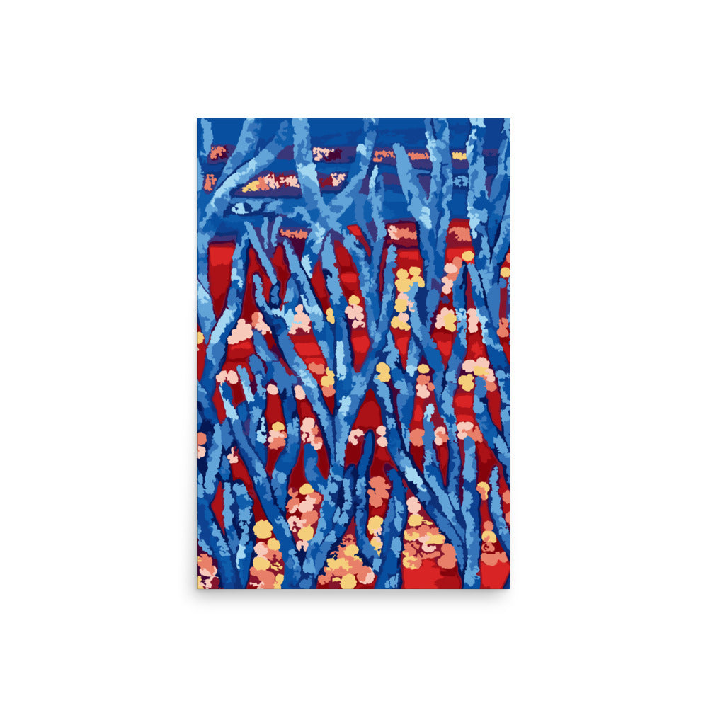 blue minimalist abstract print 