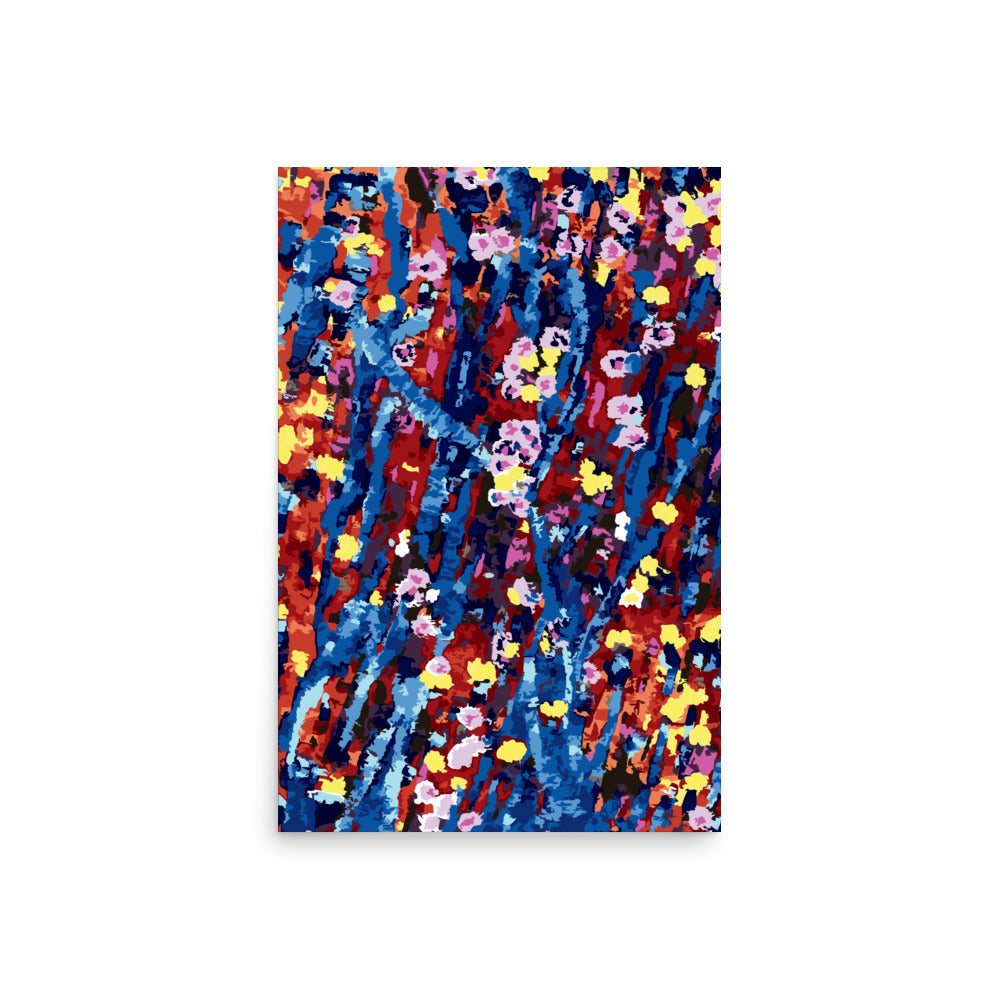 modern blue abstract wall art print 20x30