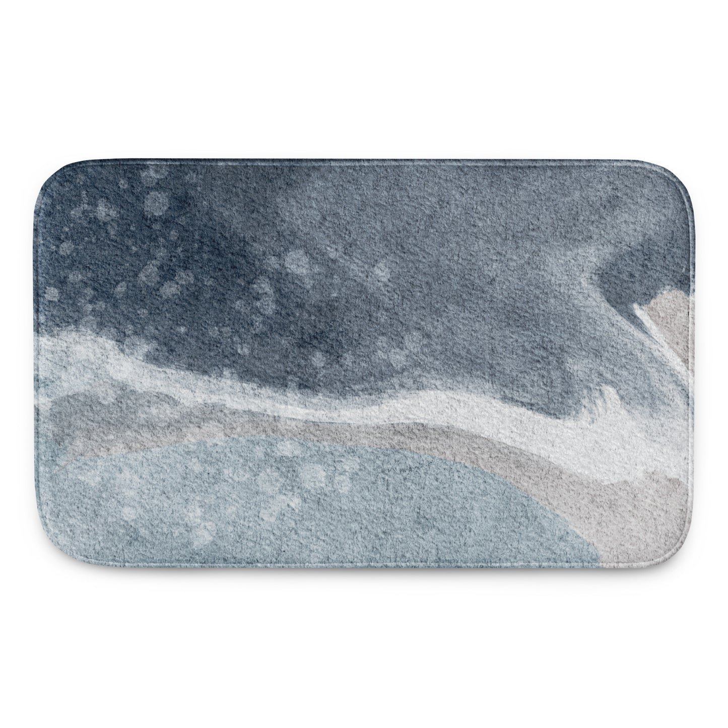 Contemporary Blue Ocean Memory Foam Bath Mat