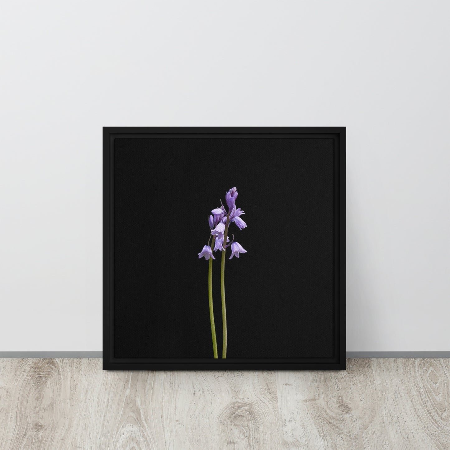 bluebells canvas print wall art black floater frame