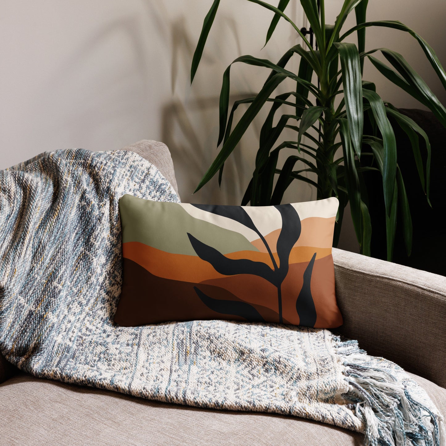 Bohemian Abstract Throw Pillow - Mirfia