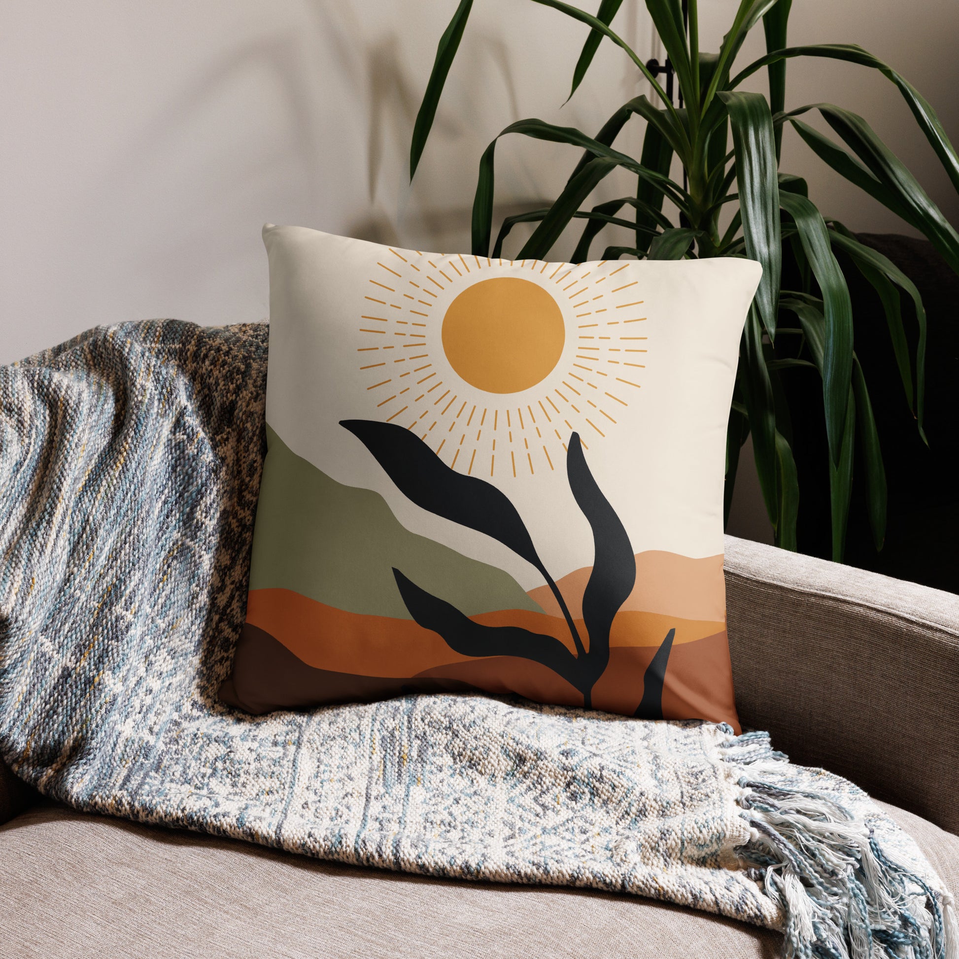 Bohemian Abstract Throw Pillow - Mirfia