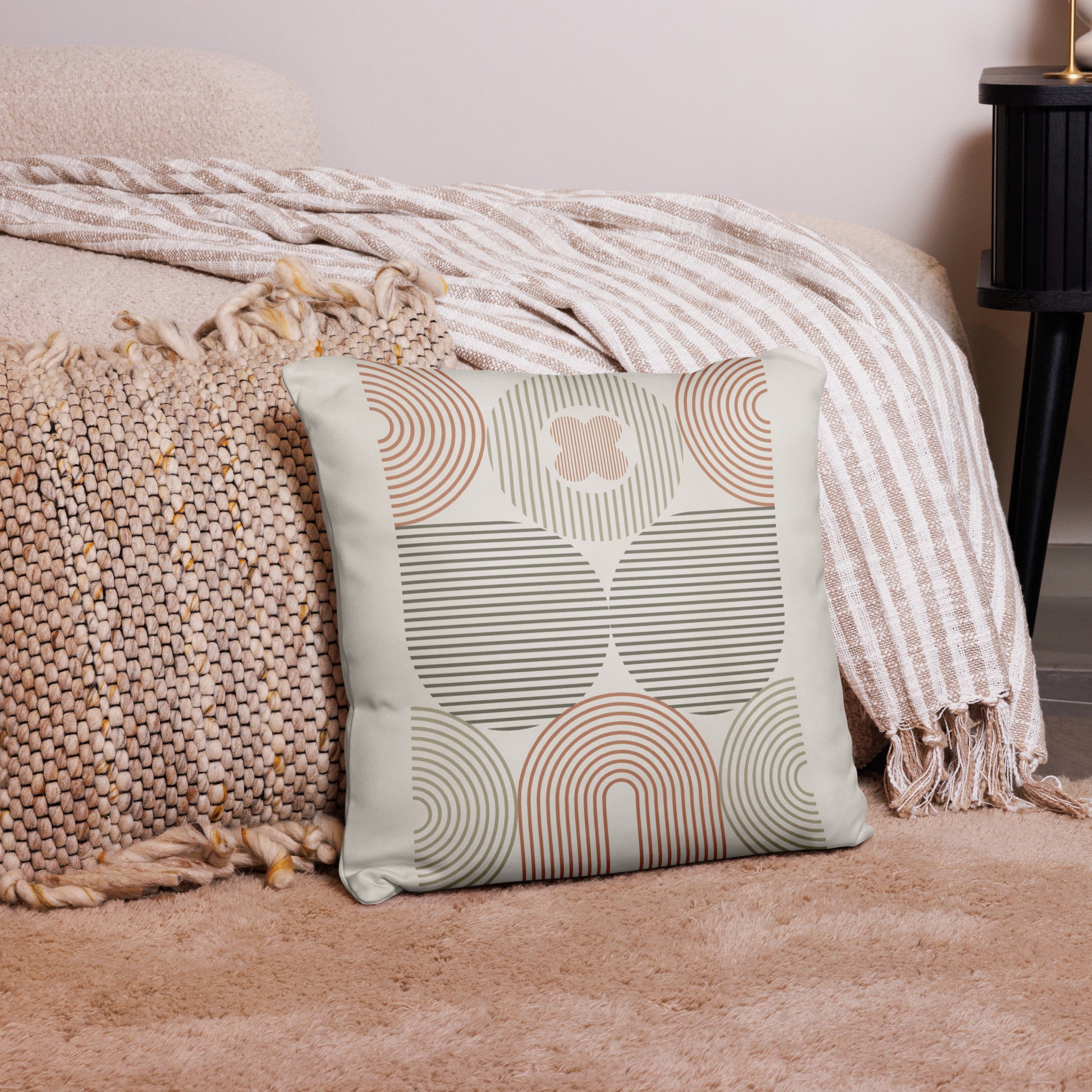 Boho Geometric Print Throw Pillow - Mirfia