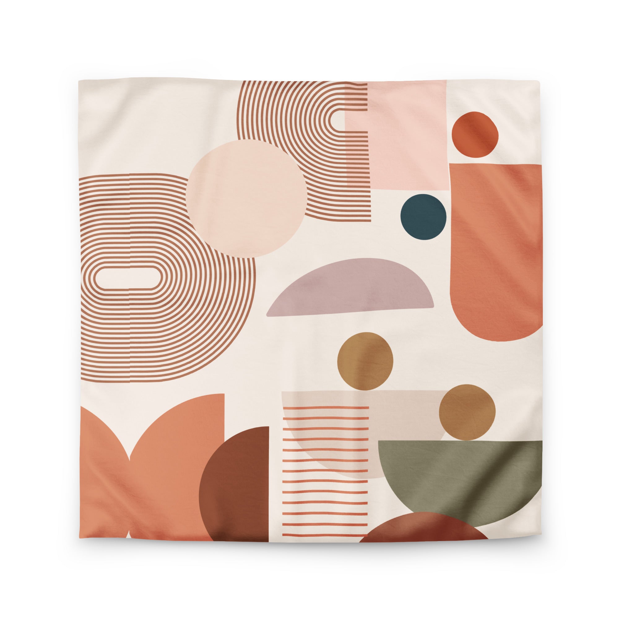 modern artistic bedding with geometric design