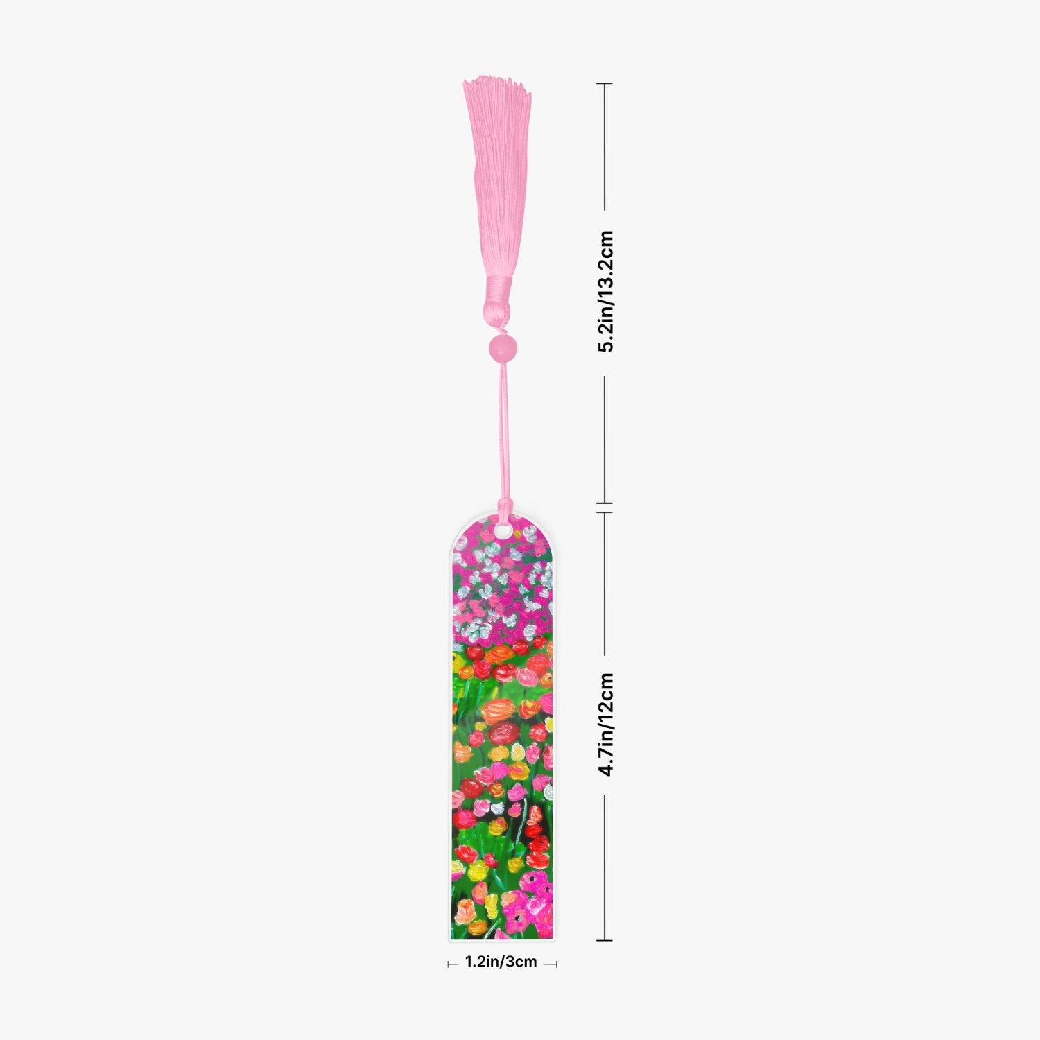 Bookmark with tassels pink