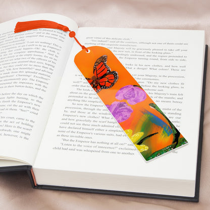 bookmarks with tassels orange