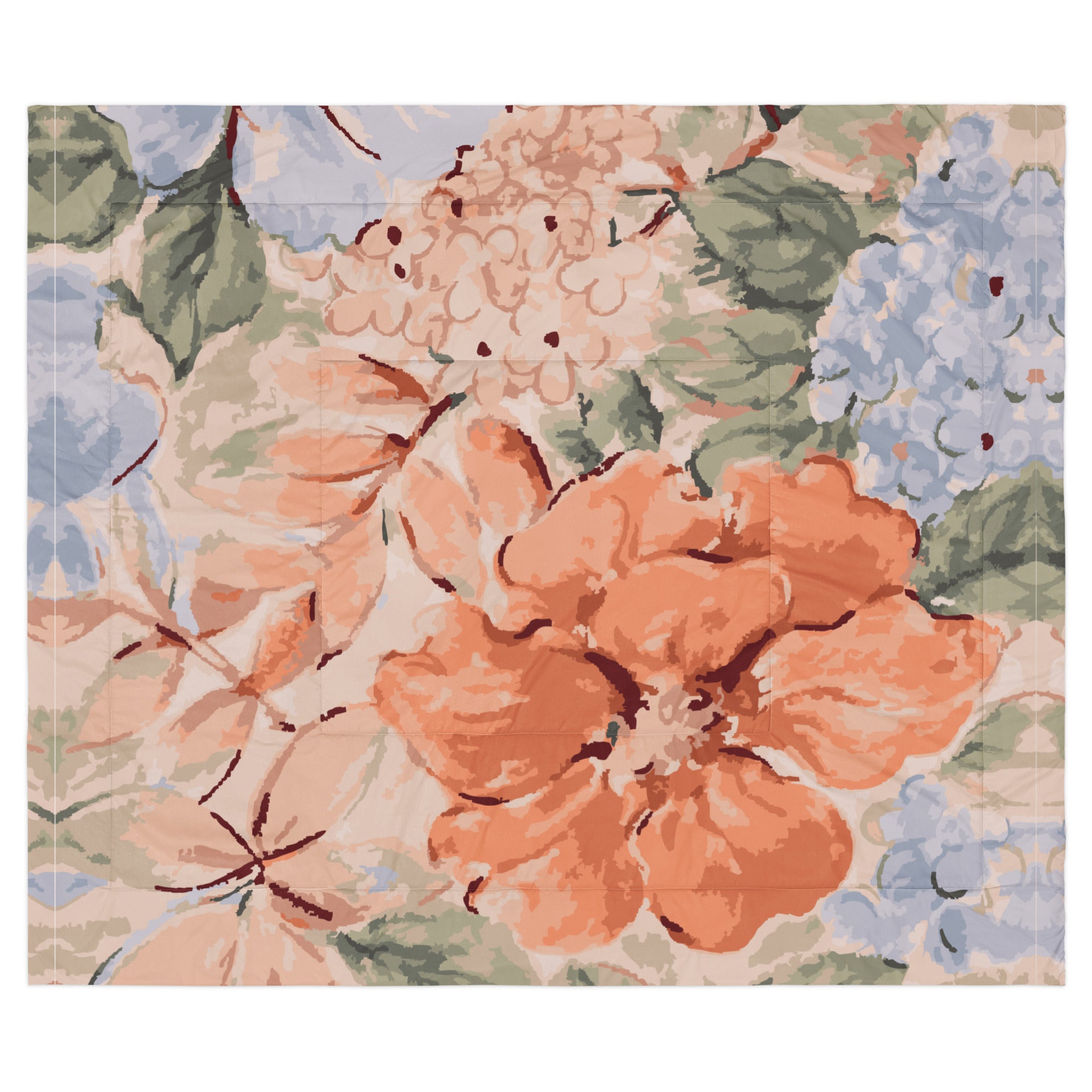 soft floral comforter lightweight botanical bedding king size