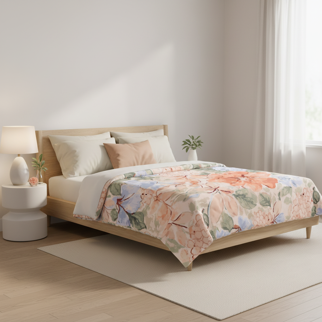 botanical microfiber comforter floral minimalist bedding