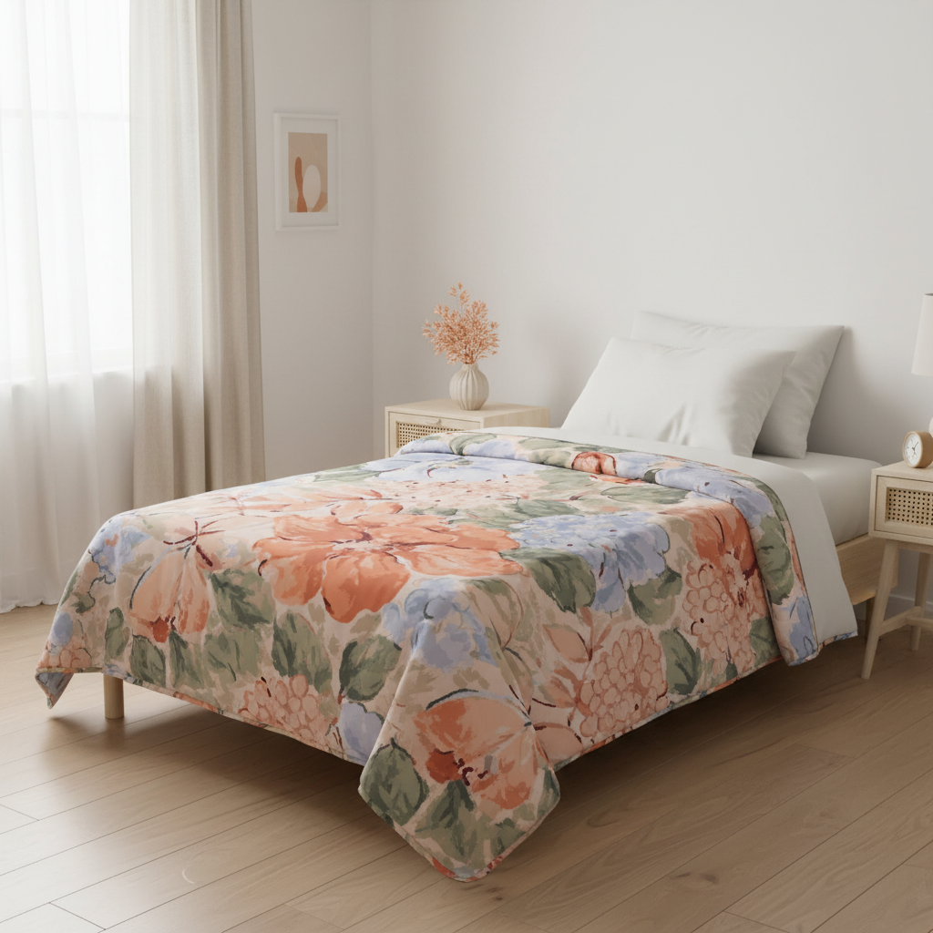 twin size floral microfiber comforter contemporary bedding