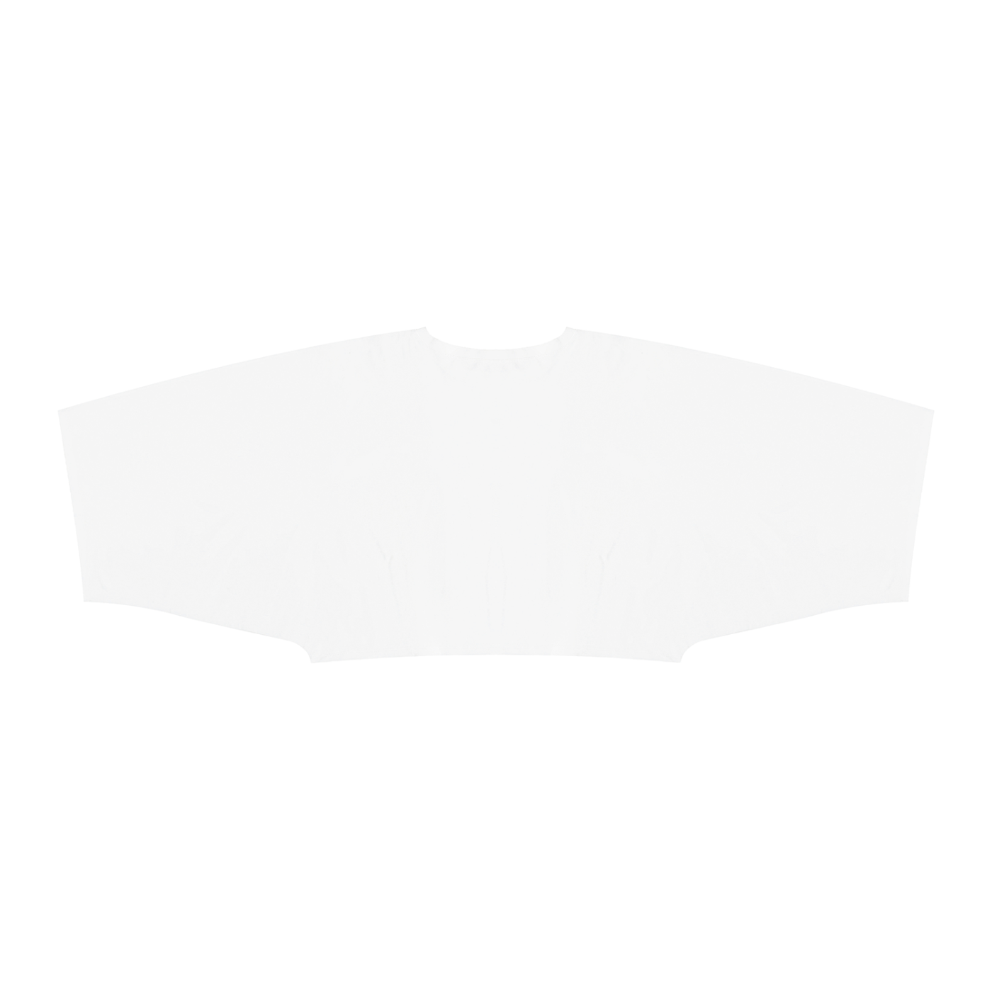 back view flat lay of women's boxy batwing dolman sleeve white t-shirt