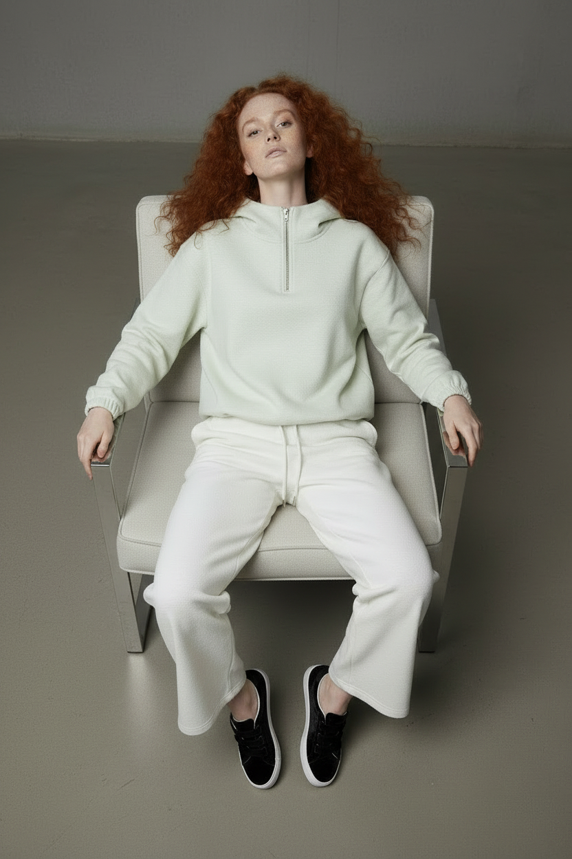 Women’s Boxy Quarter-Zip Hoodie - Mirfia