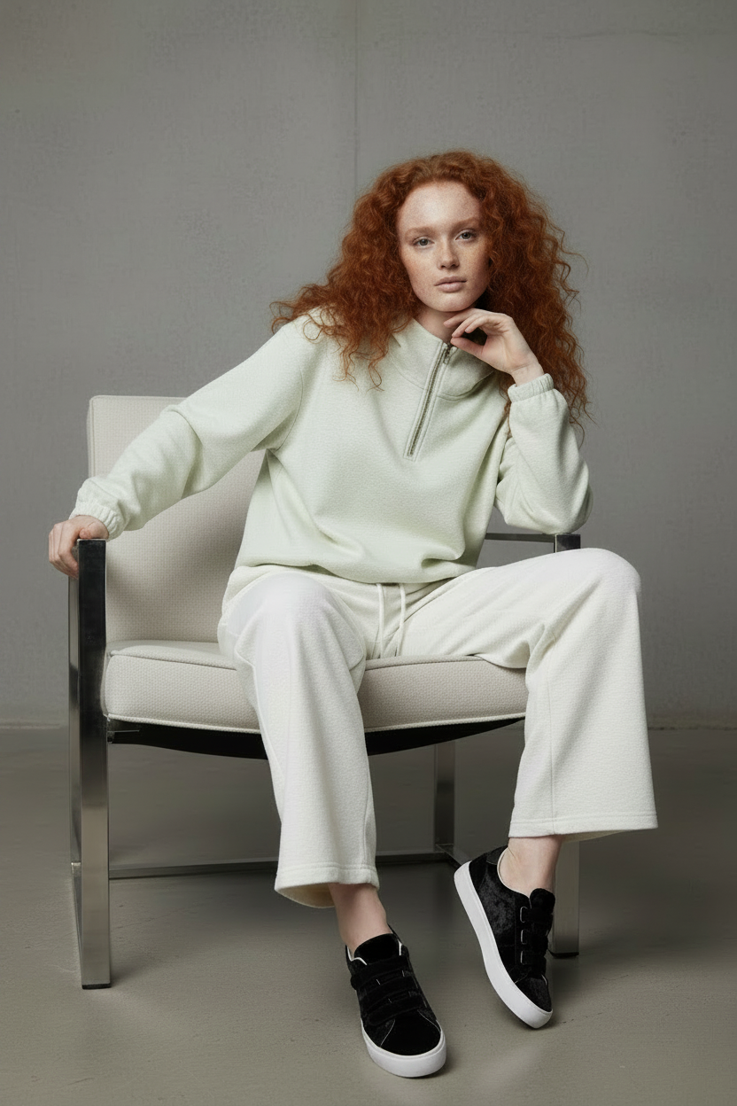 Women’s Boxy Quarter-Zip Hoodie - Mirfia